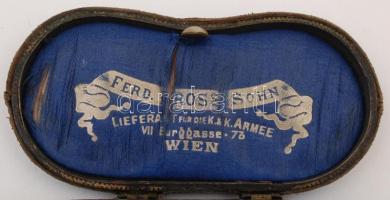 Glaser látcső, réz és bőr, jelzett, bőrtokban, apró iránytűvel