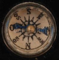 Glaser látcső, réz és bőr, jelzett, bőrtokban, apró iránytűvel