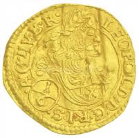 1685N-B 1/6 Dukát Au I. Lipót Nagybánya (0,57g) T:2- hullámos lemez  Hungary 1685N-B 1/6 Ducat Au Leopold I Baia Mare (0,57g) C:VF wavy coin  Huszár: 1343., Unger II.: 1007.b