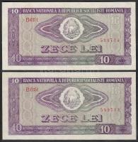 Románia 1966. 10L (2x) egymásutáni sorszámokkal! T:I