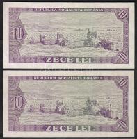Románia 1966. 10L (2x) egymásutáni sorszámokkal! T:I