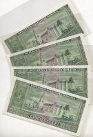 Románia 1966. 50L (4x) egymásutáni sorszámokkal, azonos lemezhibával! T:I