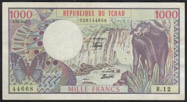 Csád 1984. 1000Fr T:I- kis sarokhajtás