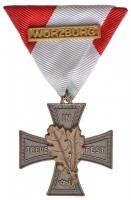 NSZK / Bajorország / Würzburg ~1960. Veterán érdemkereszt Br kitüntetés mellszalaggal T:1- FRG / Bayern / Würzburg ~1960. Veteran Cross of Merit Br decoration with ribbon C:AU