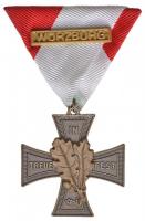 NSZK / Bajorország / Würzburg ~1960. &quot;Veterán érdemkereszt&quot; Br kitüntetés mellszalaggal T:1- FRG / Bayern / Würzburg ~1960. &quot;Veteran Cross of Merit&quot; Br decoration with ribbon C:AU