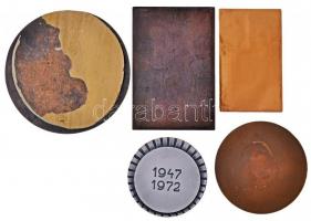 5db klf szocialista emlékérem és plakett, közte 1970. "Gamma Művek Budapest 1920-1970" Br ...