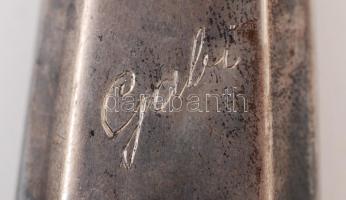 Régi, (cca 1900)ezüst (Ag),  pipere tükör, mesterjeggyel ellátva, min. 120gr, br:212gr