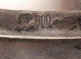 Régi, (cca 1900)ezüst (Ag),  pipere tükör, mesterjeggyel ellátva, min. 120gr, br:212gr