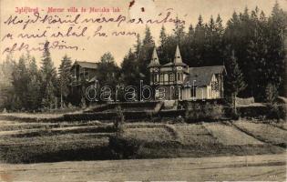 Iglófüred, Mercur-villa és Mariska-lak; Wlaszlovits Gusztáv kiadása / villas (pinhole)