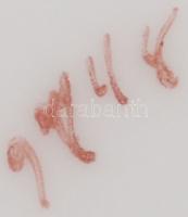 2 db virágmintás halvány rózsaszín porcelán piperetartó, egyiken hajszálrepedéssel, másikon lepattan...