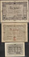1848-49. "Kossuth bankók" 30kr, 5Ft, 10Ft T:II
