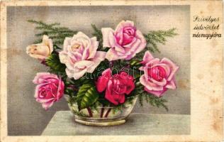 Nameday greeting card, rose