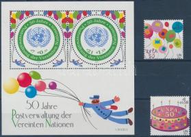50 éves az ENSZ postahivatala sor + blokk, UN post office set + block