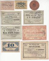 Franciaország 1915-1917. 10db klf szükségpénz T:vegyes France 1915-1917. 10pcs of diff necessity notes C:mixeed