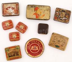 Régi cigarettás és tubákos fém dobozok 9,5 db / Vintage metal cigarette and snuff boxes