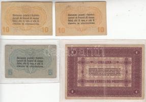 Olaszország / Velence / osztrák-magyar megszállás 1918. 5c laminálva + 10c (2x) + 1L laminálva T:III...