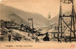 1904 Vulkán, Krivédiai bányatelep, kötélpálya; Herz Arnold és Grausam Károly kiadása / mine, cableway (EB)