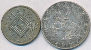 Ausztria 1925. 1/2Sch Ag + 1960. 5Sch Ag T:2,2-
Austria 1925. 1/2 Schilling Ag + 1960. 5 Schilling A...