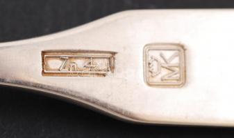 Ezüstözött salátaszedő készlet, jelzett, h: 24 cm