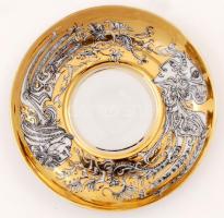 Szász Endre által tervezett Hollóházi porcelán teás készlet: 6 db csésze, d: 10 cm, m: 8,5 cm + alj,...