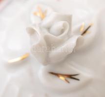 Hollóházi virág mintás mokkás készlet, matricás, hibátlan, jelzett