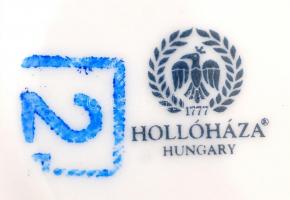 Hollóházi virág mintás mokkás készlet, matricás, hibátlan, jelzett