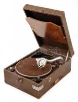 cca 1930 Linguaphone hordozható gramofon, nem működik /  Linguaphone portable gramophone, doesnt work, 41x31x16cm