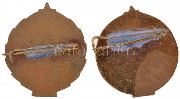 ~1980. "Szarvas - Vas-Fémipari Törzsgárda" 15 és 20 év után, aranyozott, zománcozott és zo...