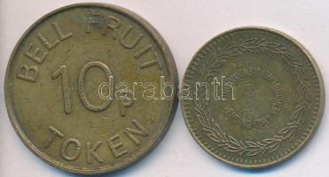 Nagy-Britannia DN 5p Br zseton + 10p Br "Bell Fruit" zseton T:2-
Great Britain ND 5 Pence ...