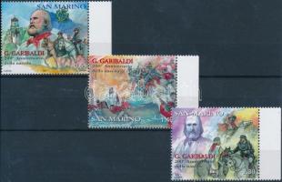 2007 Garibaldi születésének 200. évfordulója ívszéli sor Mi 2295-2297