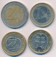 2000-2009. 1&#8364; (3xklf) + 2&#8364; klf országokból T:2 2000-2009. 1 Euro (3xdiff) + 2 Euro from diff cointries C:XF