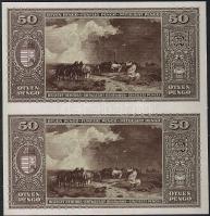 1945. 50P függőleges összefüggő párban, csak hátoldali nyomat! T:I