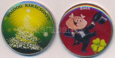 DN "50Ft/Boldog karácsonyt, BUÉK" 2xklf multicolor emlékérme T:2