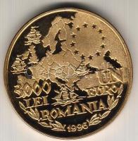 Románia 1996. 300L "Vlad Tepes-UN-Euro" aranyozott tombak próba! Csak igen alacsony példányszámban készült! T:PP RRR!!!