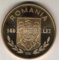 Románia 1996. 100L "Atlanta-Olimpia" aranyozott tombak próba! Csak igen alacsony példánysz...