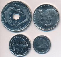 Pápua Új-Guinea 2004-2006. 5t + 10t + 20t + 1K T:1,1-
Papua New Guinea 2004-2006. 5 Toea  + 10 Toea ...