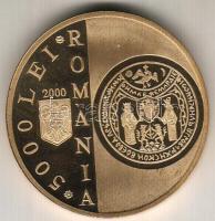 Románia 2000. 5000L "1600-Mihael Vitéazul" aranyozott tombak próba! Csak igen alacsony példányszámban készült! T:PP RRR!!!
