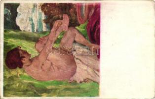 20 db RÉGI motívum lap, hölgy, erotika, folklór, művész témájú lapok / 20 old motive cards, lady, er...