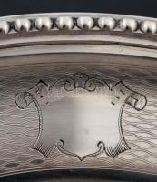 Ezüstözött Berndorf ovális tálca, jelzett, 20x16 cm