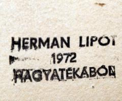Herman Lipót (1884-1972): Vázlat rajz. Ceruza, papír, hagyatéki pecséttel, paszpartuban, 15×21 cm