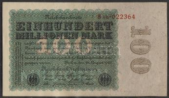 Német Birodalom 1923. 100.000M T:I- papírhibából eredő kis elszineződéssel