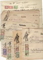 1949. 7 db számla számlailletékbélyegekkel / 7 Rechnungen mit Rechnungsstempelmarken