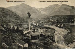 1910 Petrozsény, A kőszenet szállító sodronypálya állomása; Adler fényirda, Szászváros / cableway transportation