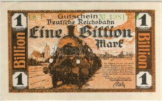 Német Birodalom/Reichsbahndirektion Karlsruhe 1923. 1000.000.000.000M (1 billió!) T:I R!