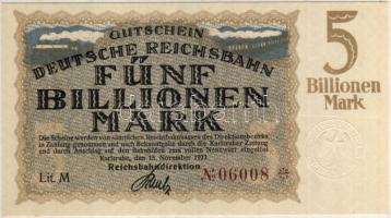 Német Birodalom/Reichsbahndirektion Karlsruhe 1923. 5000.000.000.000M (5 billió!) T:I R!