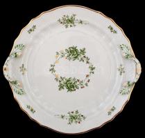 Hollóházi süteményes készlet, matricás, jelzett hibátlan, d:19 és 32 cm