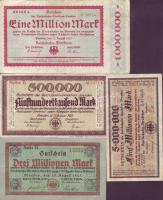Német Birodalom/Reichsbahndirektion Dresden 1923. 500.000M, 1000,000M, 3000.000M, 5000.000M T:II+,II