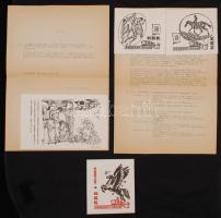 1981 Bp., A Kisgrafikai Barátok Körének tagtársakhoz intézett 9. számú körlevele, tagsági jegyekkel, emléklappal, 2p