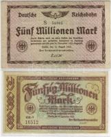 Német Birodalom/Deutsche Reichsbahn Berlin 1923. 1000.000M, 5000.000M, 50.000.000M T:II+,II