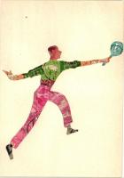 11 db MODERN bélyegekből készített megíratlan képeslap / 11 modern motive cards, made of stamps, unw...